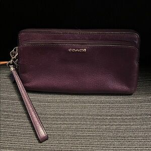 Coach Purple Leather Wristlet